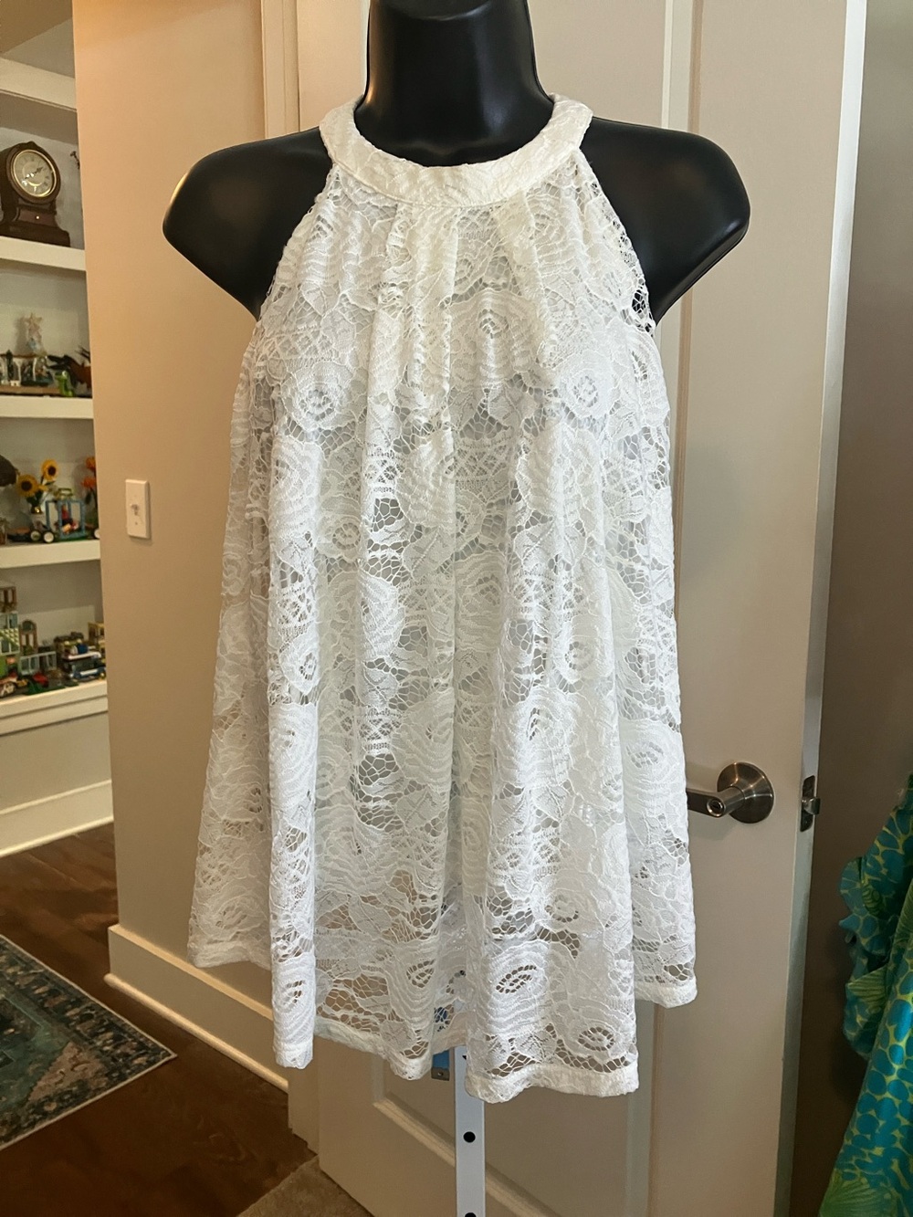 Sophie Rue White Lace Halter A-Line Top